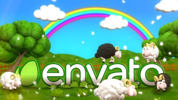 Happy Sheeps at Meadow Logo Reveal - Videohive Download 6143713
