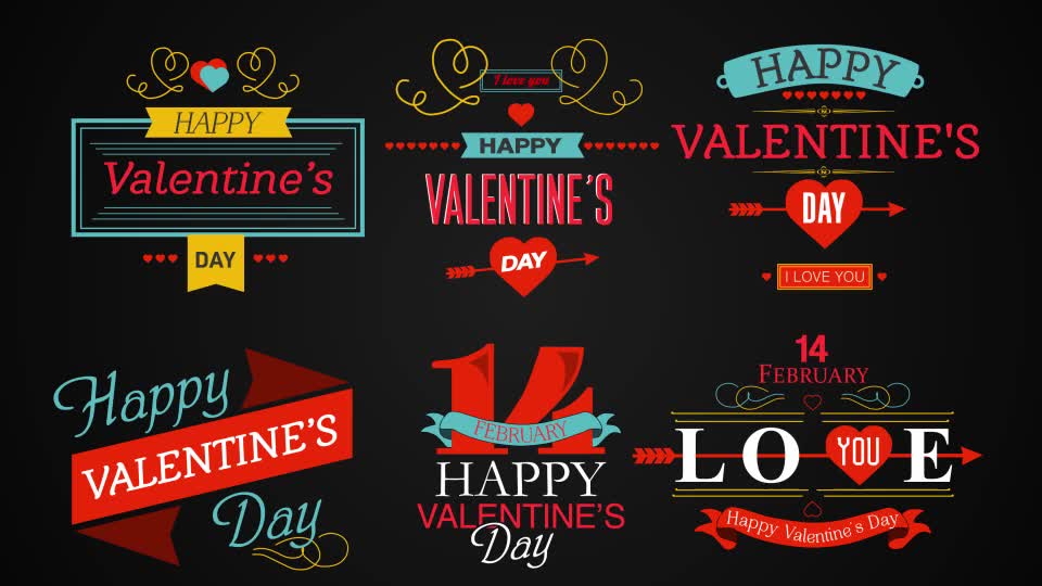 Happy Valentines Day Badges Pack - Download Videohive 10298813