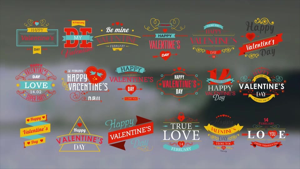 Happy Valentines Day Badges Pack - Download Videohive 10298813