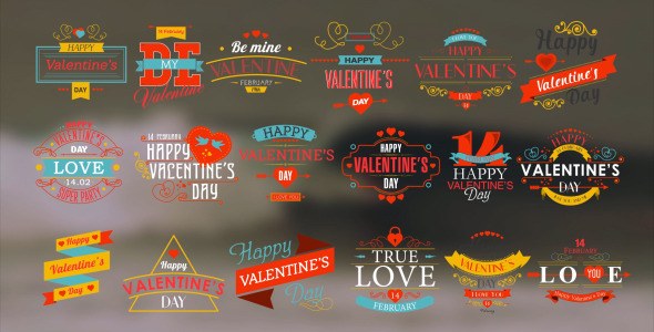 Happy Valentines Day Badges Pack - Download Videohive 10298813