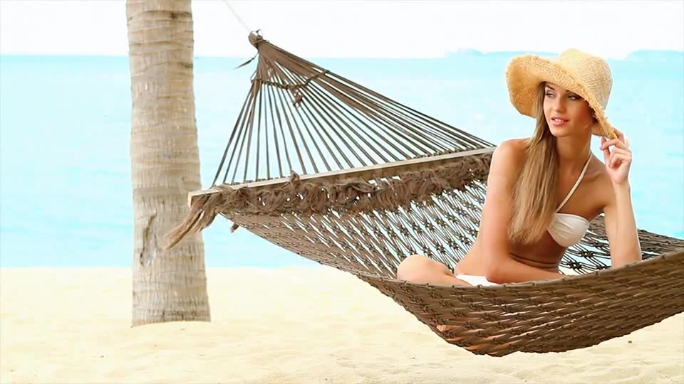 Happy Woman on Hammock at Exotic Beach - Download Videohive 2337760