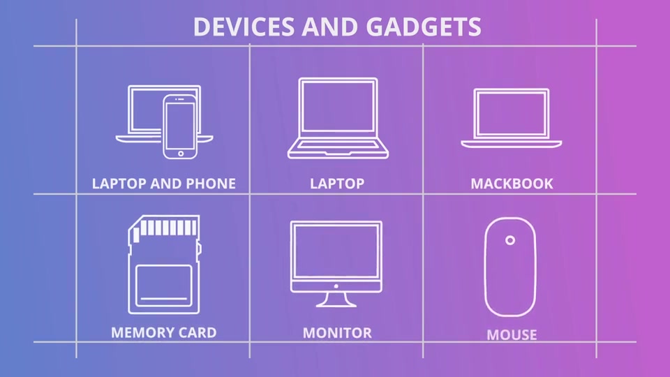 Hardware And Devices Outline Icons - Download Videohive 21291250