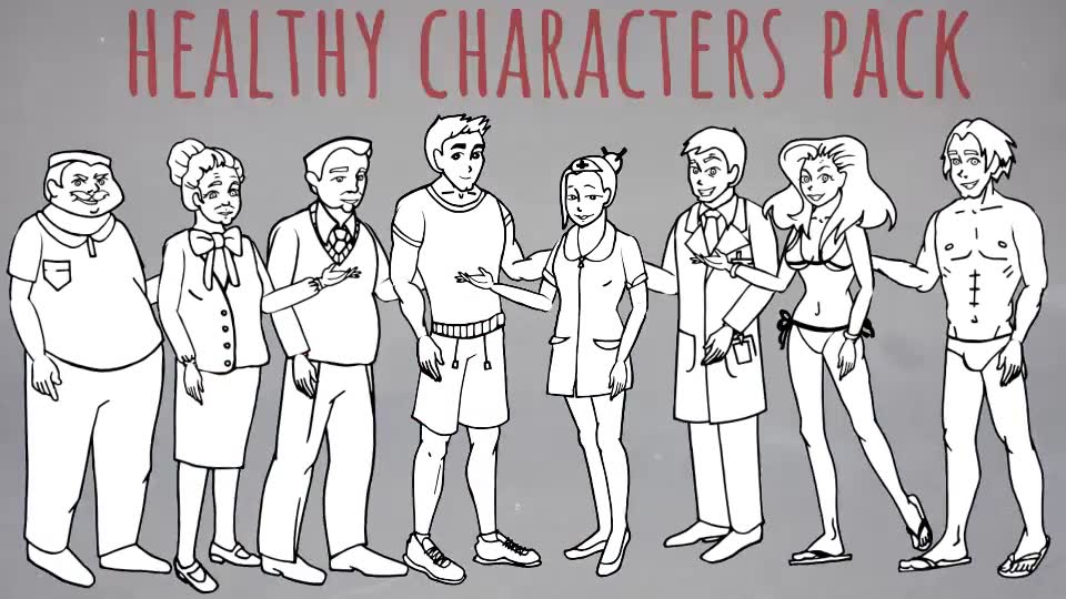Healhty Lifestyle Sport, Fitness, Medicine Characters Doodle Whiteboard Animation Videohive 21415030 After Effects Image 2
