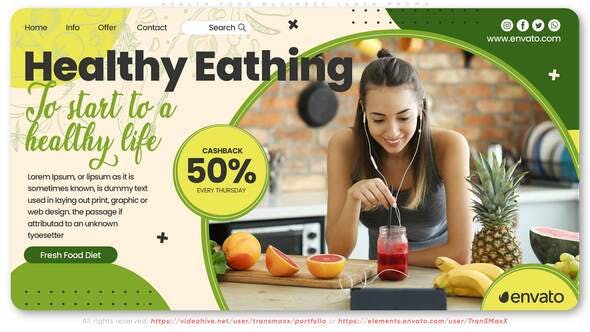 Health Food Business Lunch Promo - 34577069 Videohive Download