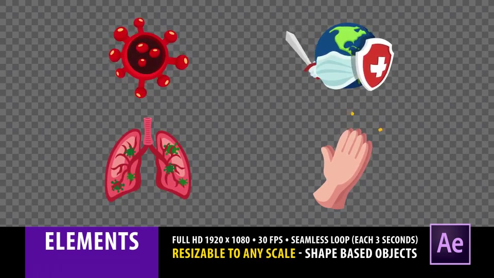 Healthcare Icons (Coronavirus) Videohive 26176815 After Effects Image 11