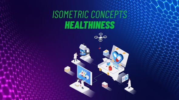 Healthiness Isometric Concept - Videohive Download 31693720