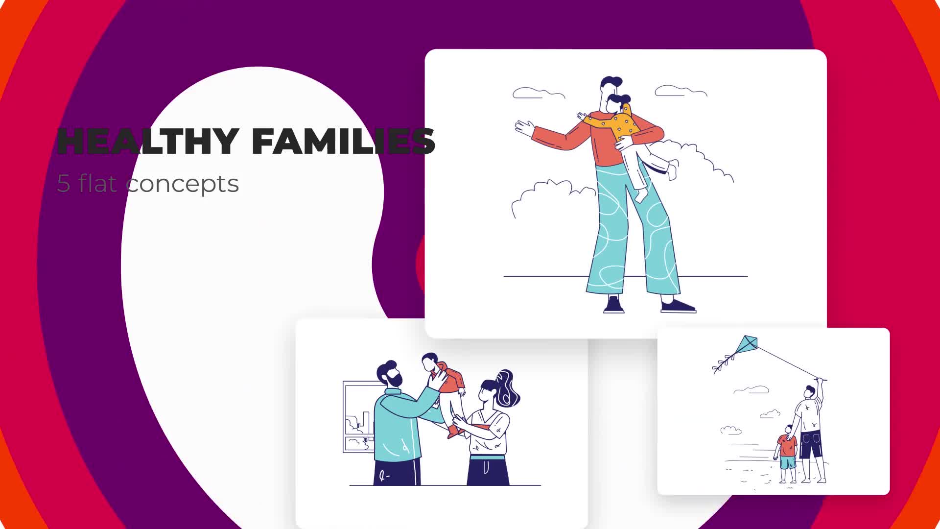 Healthy families Flat concepts Videohive 39472706 After Effects Image 1