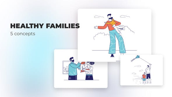 Healthy families Flat concepts - 39472706 Download Videohive