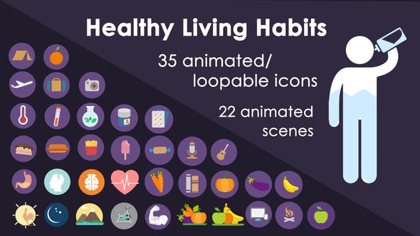 Healthy living Habits Infographic - Download Videohive 21636696