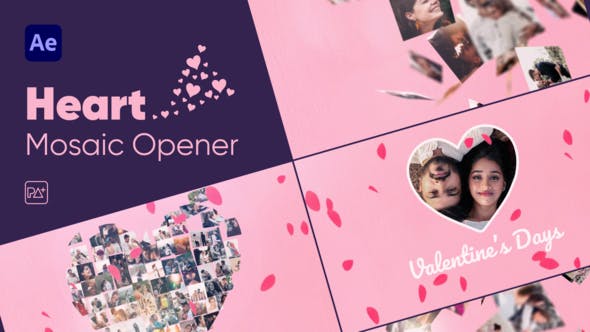 Heart Mosaic Opener For After Effects - 39624007 Videohive Download