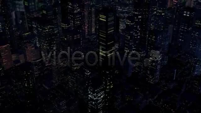 Helicopter Flyover of a Downtown City at Night - Download Videohive 239468