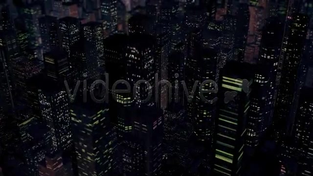 Helicopter Flyover of a Downtown City at Night - Download Videohive 239468