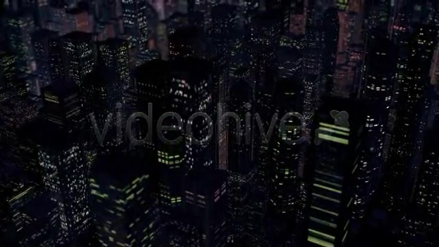 Helicopter Flyover of a Downtown City at Night - Download Videohive 239468