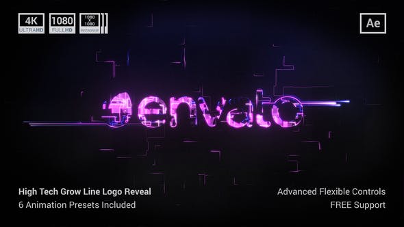 High Tech Grow Line Logo Reveal - 36748132 Videohive Download