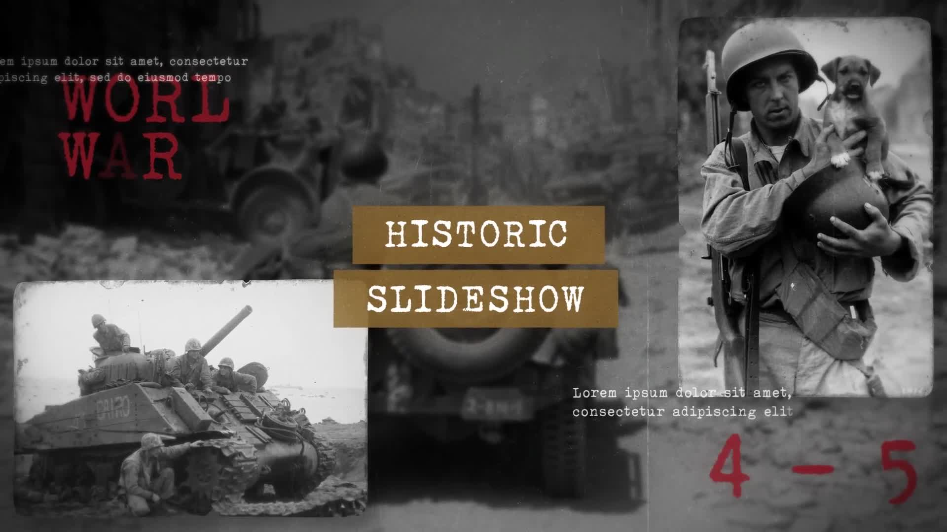 Historical Slideshow | Wolrd War | Vintage Documentary Videohive 37335246 After Effects Image 1