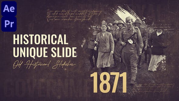 Historical Timeline Slideshow || Brush Slideshow (MOGRT) - 35640013 Videohive Download