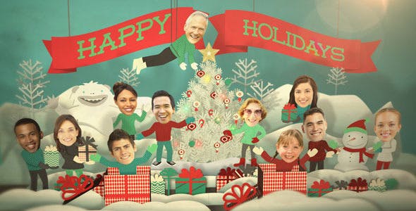 Holiday Faces Pop Up Card - 3531791 Download Videohive