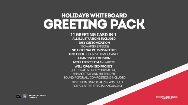 Holidays Whiteboard Greetings Pack - Download Videohive 6078110
