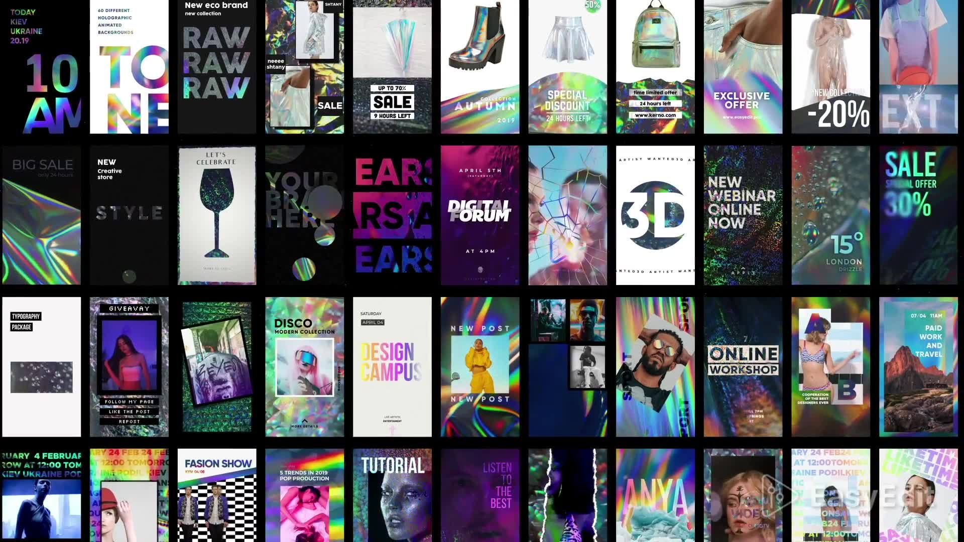 Holographic InstaStories Pack Videohive 23505519 After Effects Image 11