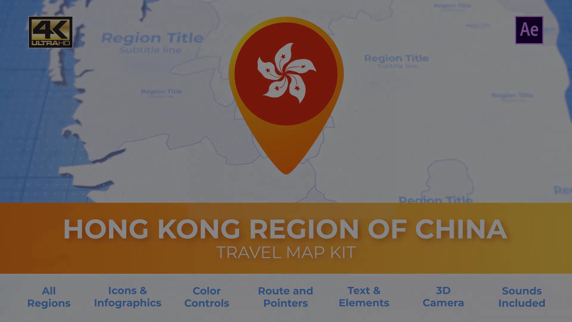 Hong Kong Map Hong Kong Region of the Peoples Republic of China Travel Map Videohive 29974222 After Effects Image 13