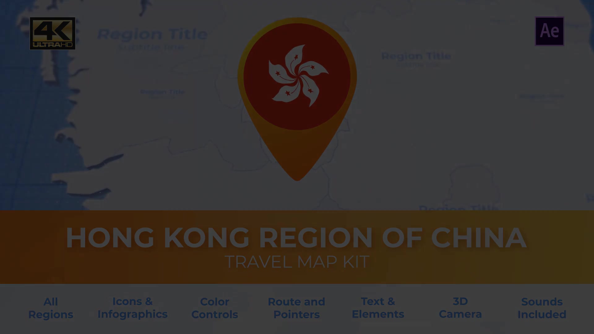 Hong Kong Map Hong Kong Region of the Peoples Republic of China Travel Map Videohive 29974222 After Effects Image 6