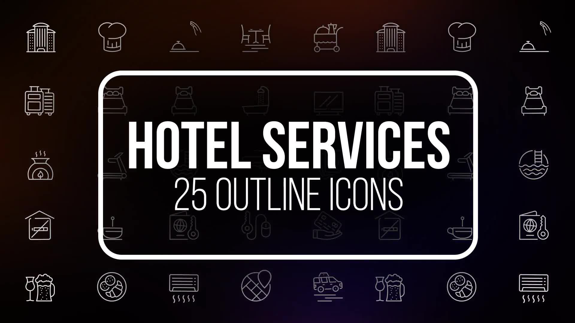 Hotel Service 25 Outline Icons - Download Videohive 23195011