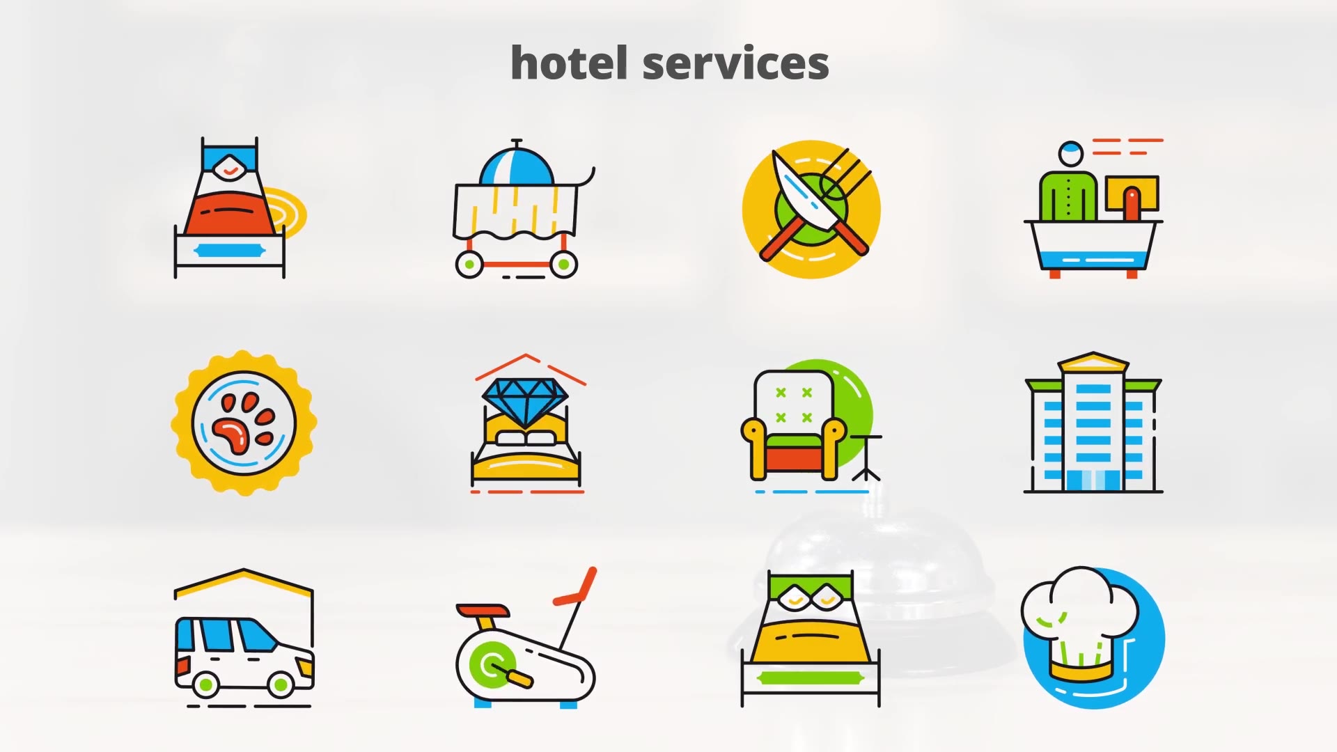 Hotel Services Flat Animated Icons Videohive 24429453 After Effects Image 8