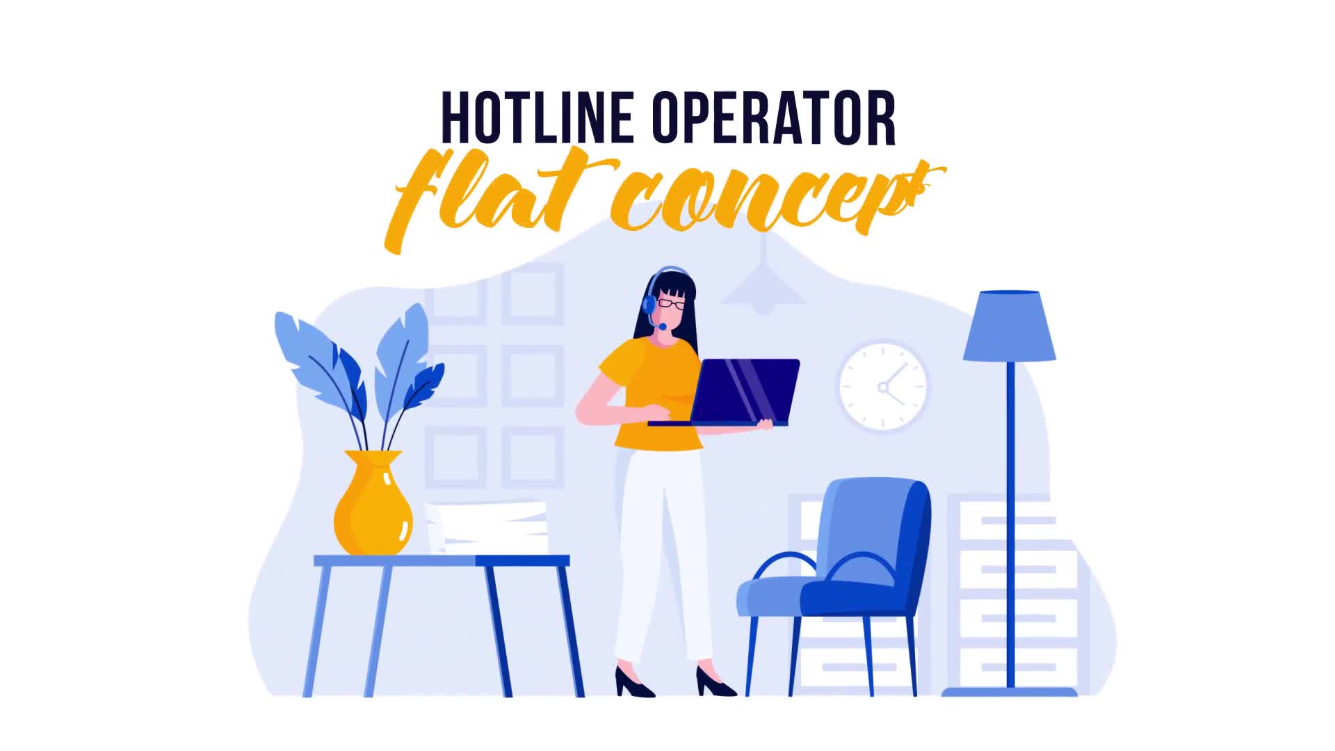 Hotline operator Flat Concept Videohive 29529655 After Effects Image 1