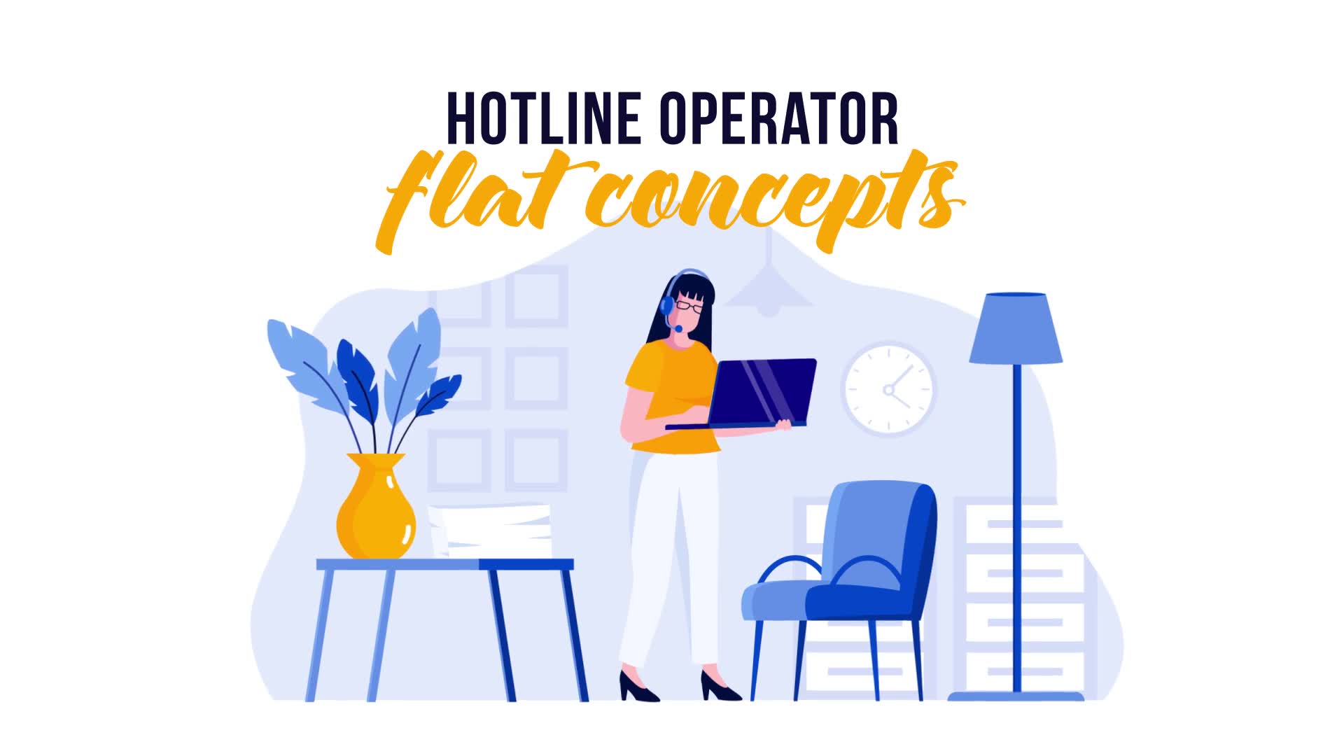 Hotline operator Flat Concept Videohive 29529655 After Effects Image 2