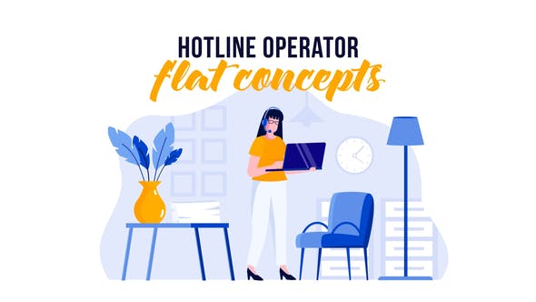 Hotline operator Flat Concept - Videohive 29529655 Download