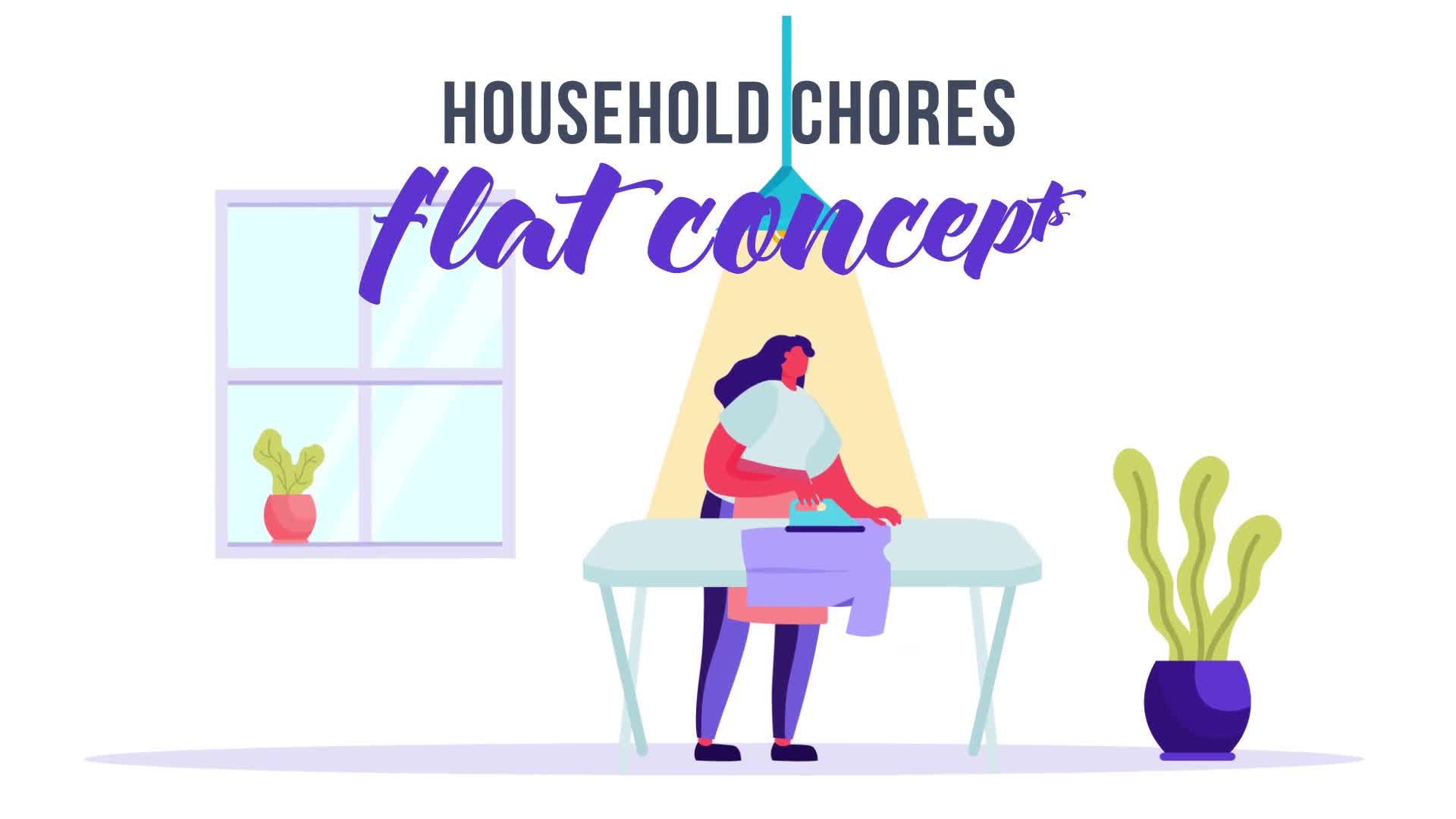 Household chores Flat Concept Videohive 33263920 After Effects Image 1