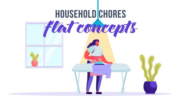 Household chores Flat Concept - 33263920 Videohive Download