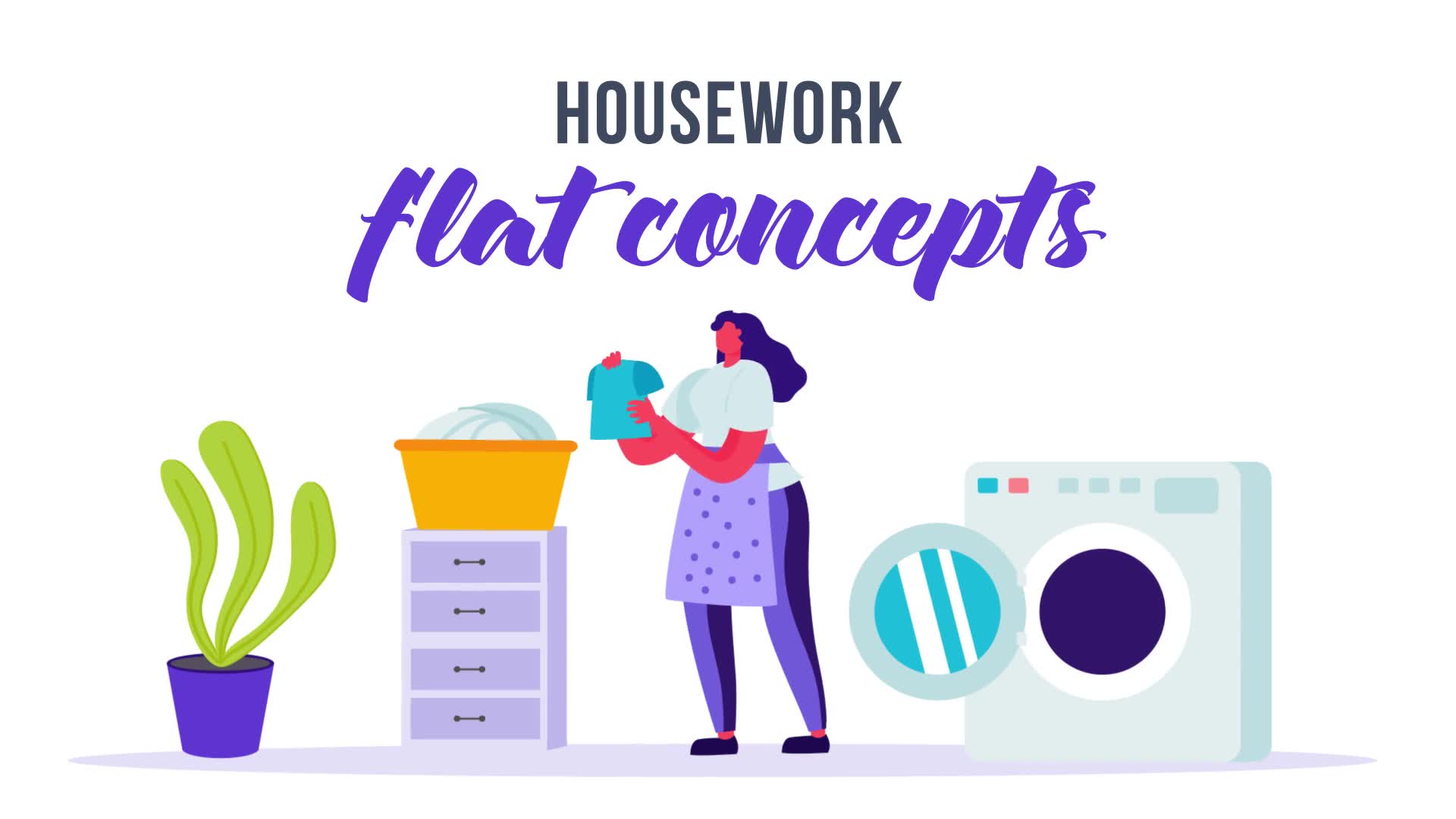 Housework Flat Concept Videohive 33263974 After Effects Image 2