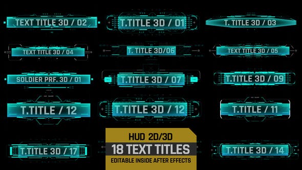 HUD 3D Text Titles - Videohive Download 39236407