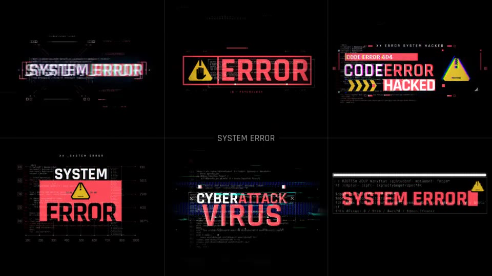 HUD Cyberpunk System Error Videohive 39354308 After Effects Image 2