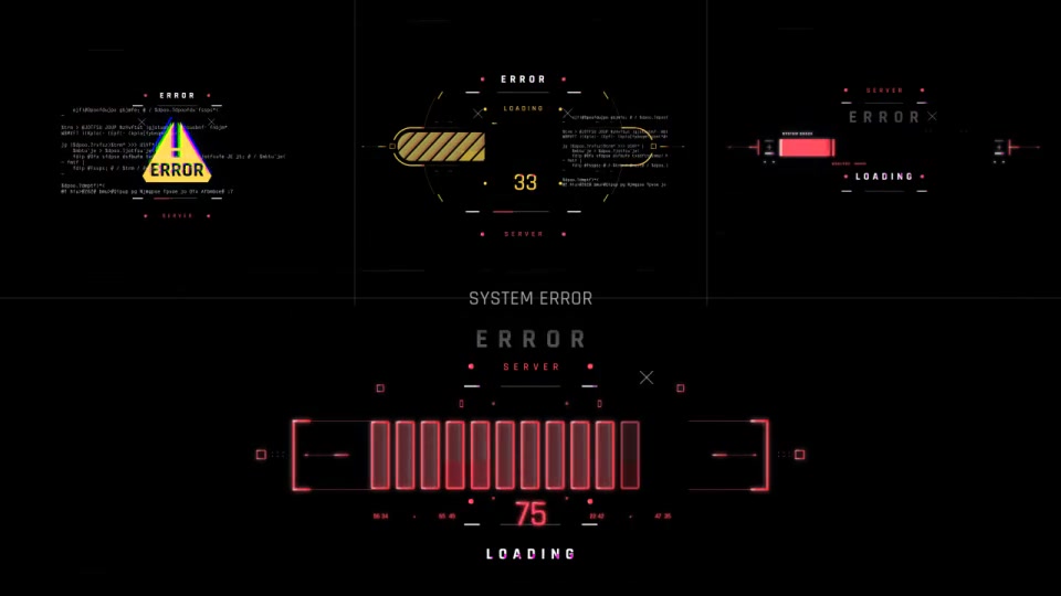 HUD Cyberpunk System Error Videohive 39354308 After Effects Image 3