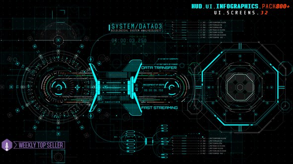 HUD UI Infographics Pack 800+ - Download Videohive 19616723