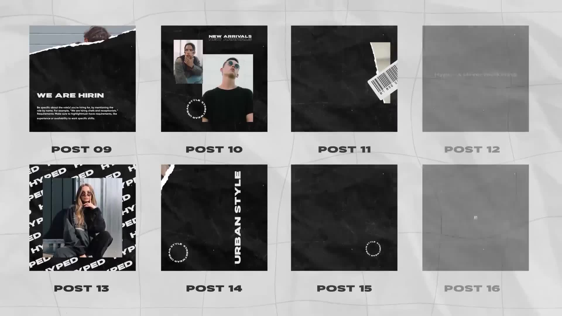 Hyped Streetwear Instagram Posts & Stories Pack Videohive 37262284 After Effects Image 3