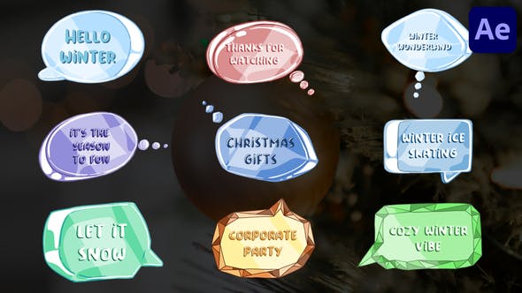 Ice And Crystal Speech Bubbles | After Effects - Download Videohive 36064210