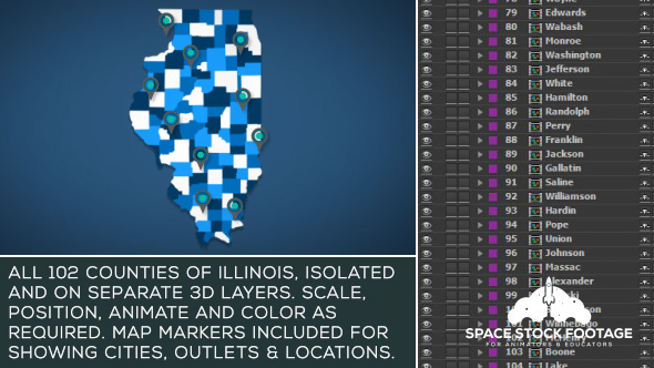 Illinois Map Kit - Download Videohive 18384152