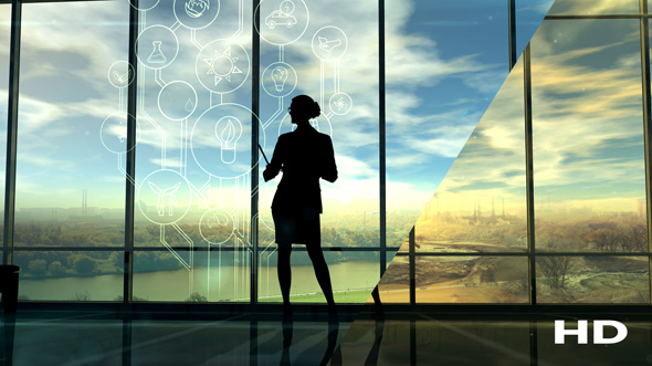Improve The Environmental Situation, The Silhouette Of A Woman In The Office - Download Videohive 20547024