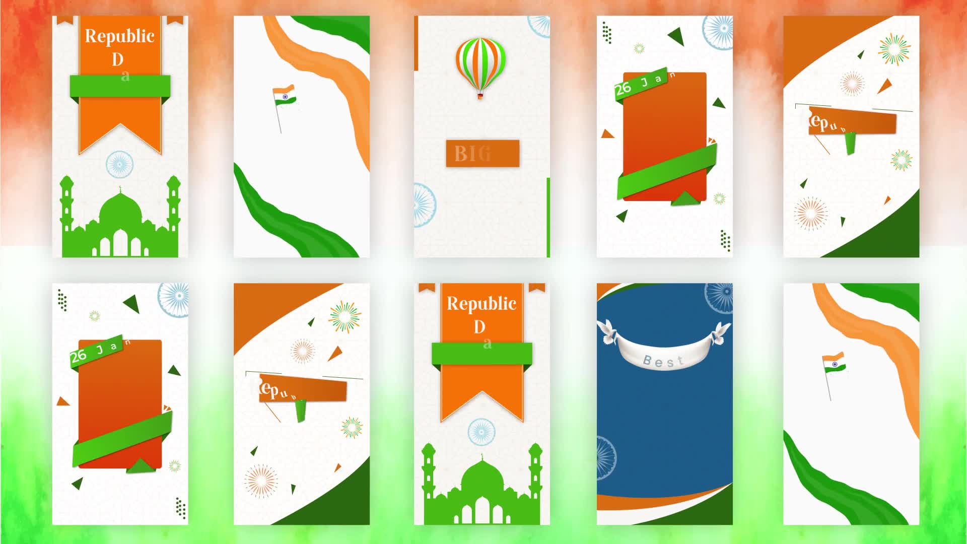 India Republic Day Sale Stories Pack Videohive 35403900 After Effects Image 1