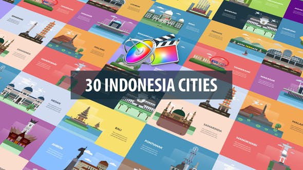 Indonesia Cities Animation | Apple Motion & FCPX - Videohive 31526085 Download