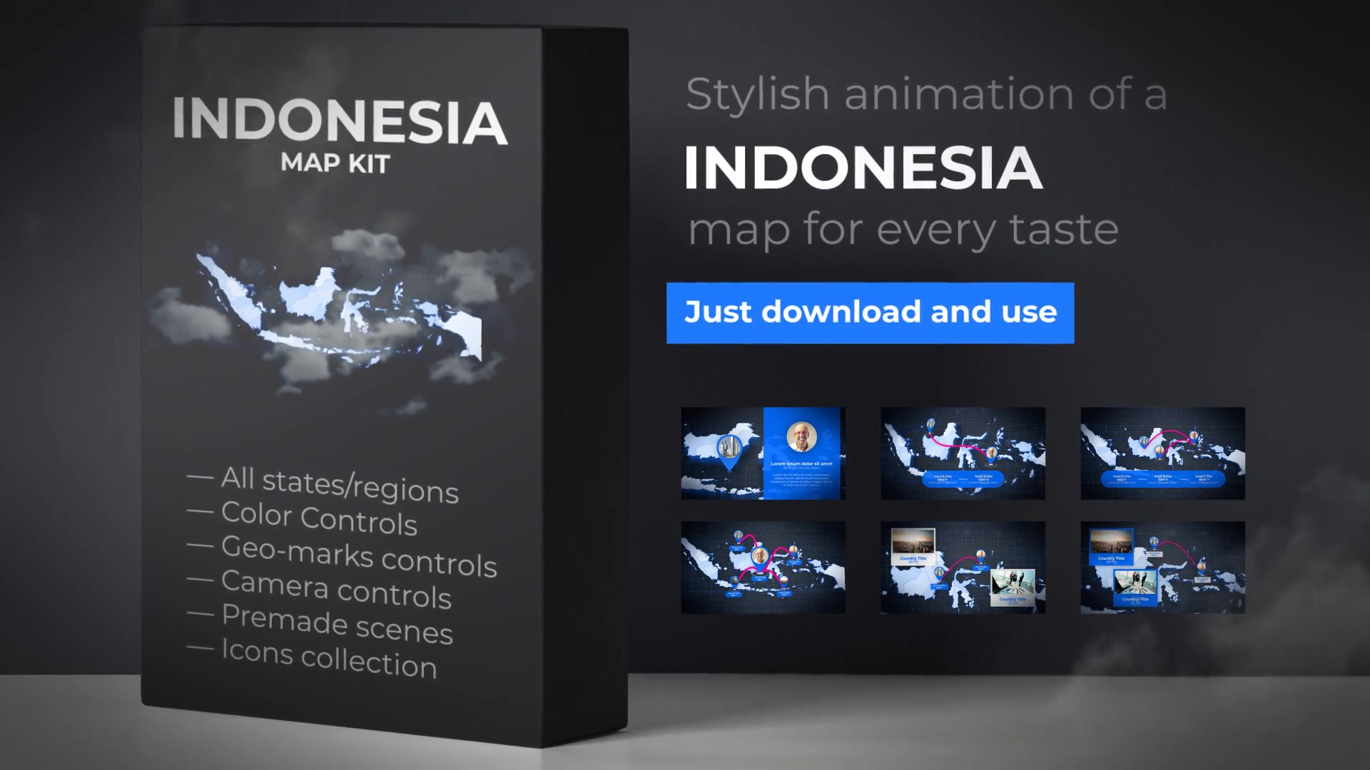 Indonesia Map Republic of Indonesia Map Kit Videohive 24743374 After Effects Image 11