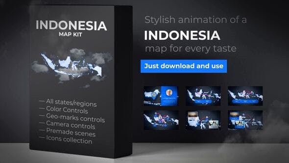 Indonesia Map Republic of Indonesia Map Kit - Videohive Download 24743374