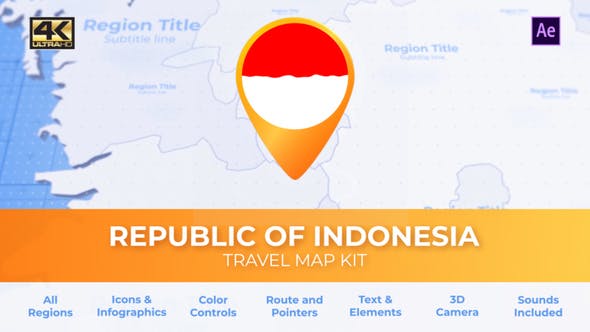 Indonesia Map Republic of Indonesia Travel Map - Download 30486251 Videohive
