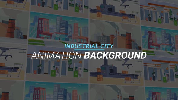 Industrial city Animation background - 34060940 Download Videohive
