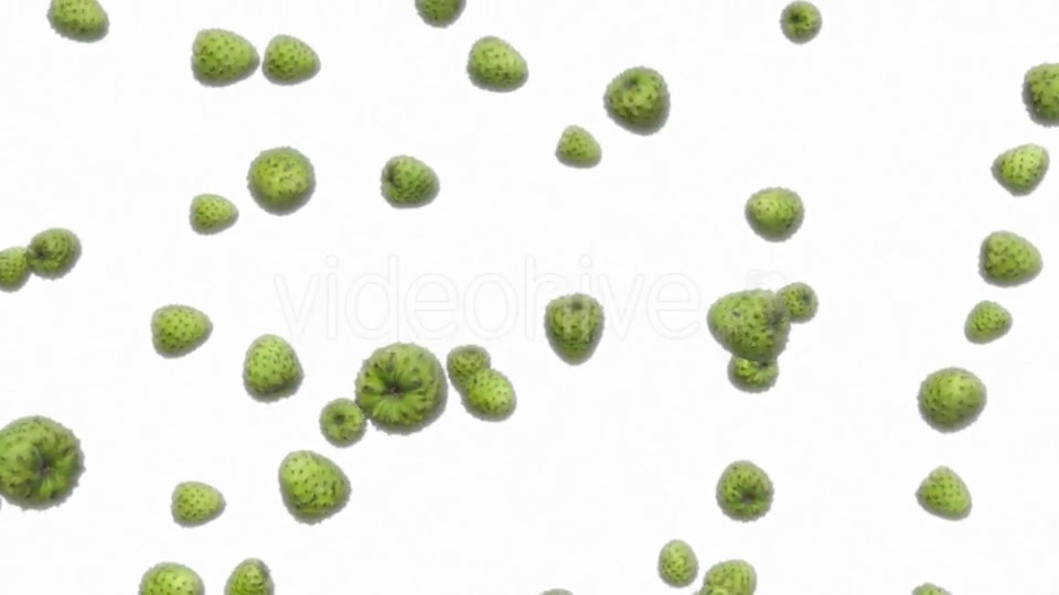 Infinite Rain of Custard Apples on White - Download Videohive 19471140