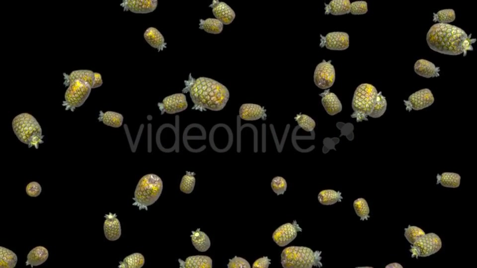 Infinite Rain of Pineapple on Black - Download Videohive 19471758