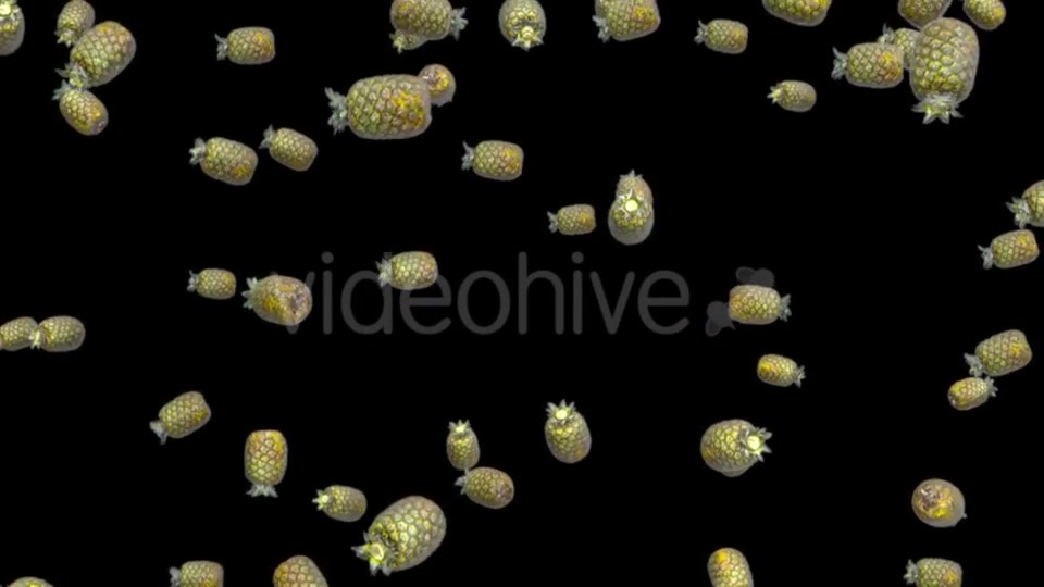 Infinite Rain of Pineapple on Black - Download Videohive 19471758